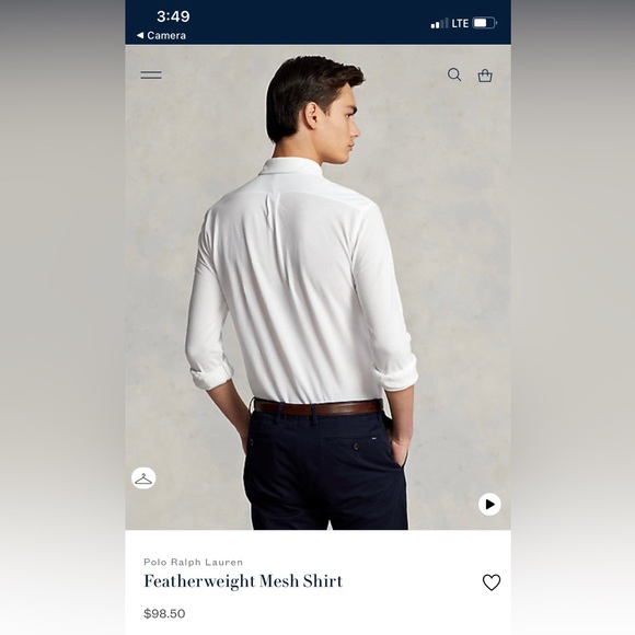 POLO RALPH LAUREN FEATHERWEIGHT MESH MEN’S LARGE LONG SLEEVE BUTTON UP… - Picture 5 of 7